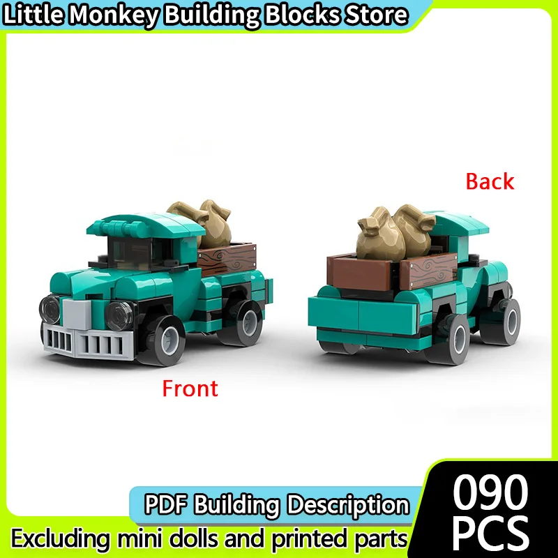 

Модель городской автомобиль MOC, строительные кирпичи, классический пикап, модульная технология, детские праздничные подарки, сборка игрушек, костюм