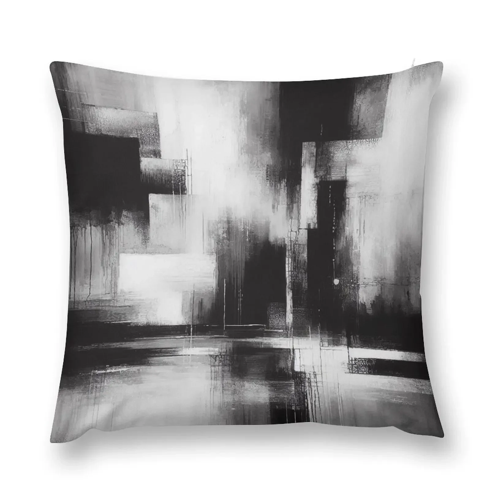 

Black and white abstract, in style of mid-century painting Throw Pillow Decorative Cushion Cover pillow pillowcase pillow