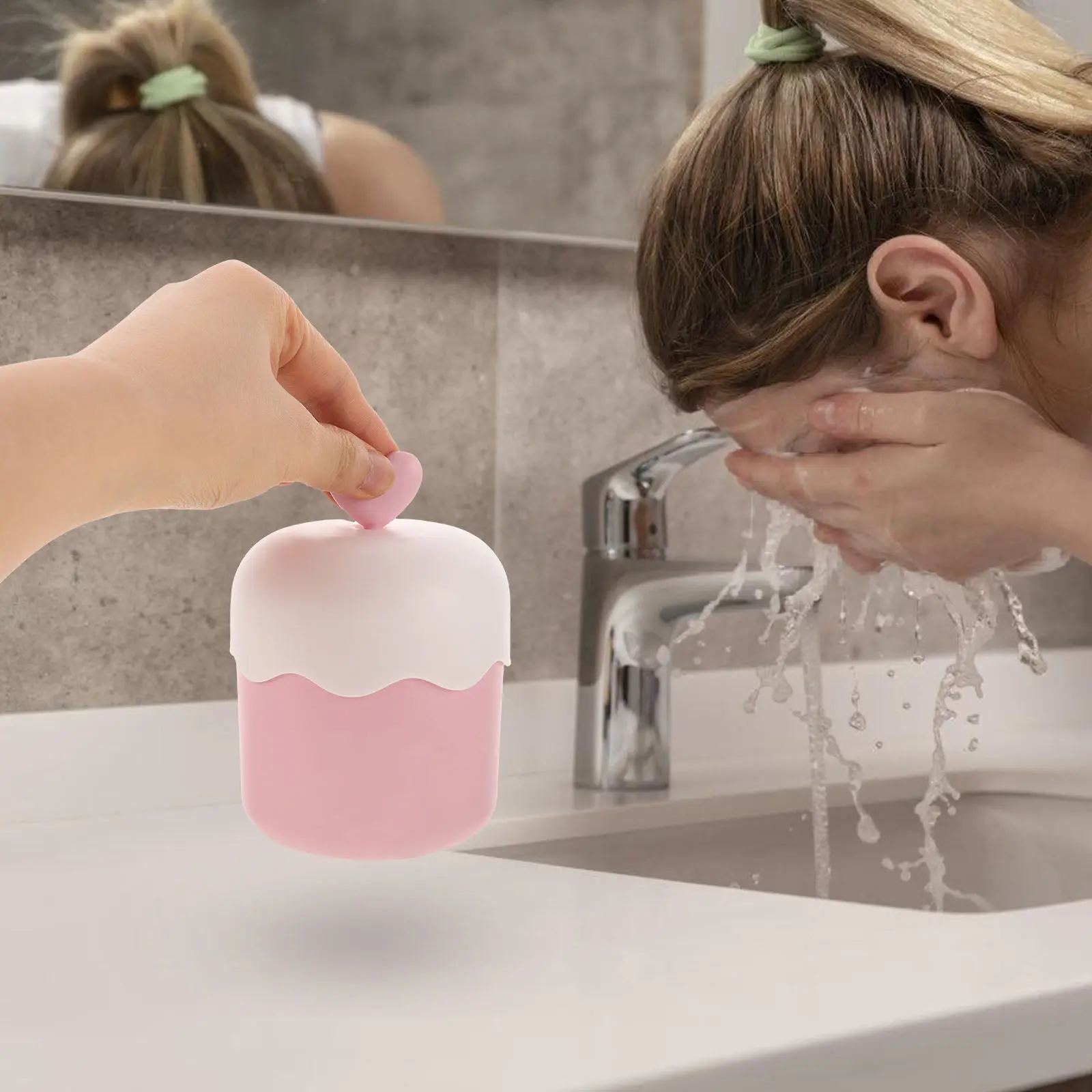 

Набор из 2 портативных чашек-генераторов пены для умывания, простой и эффективный многоразовый аксессуар для ухода за кожей