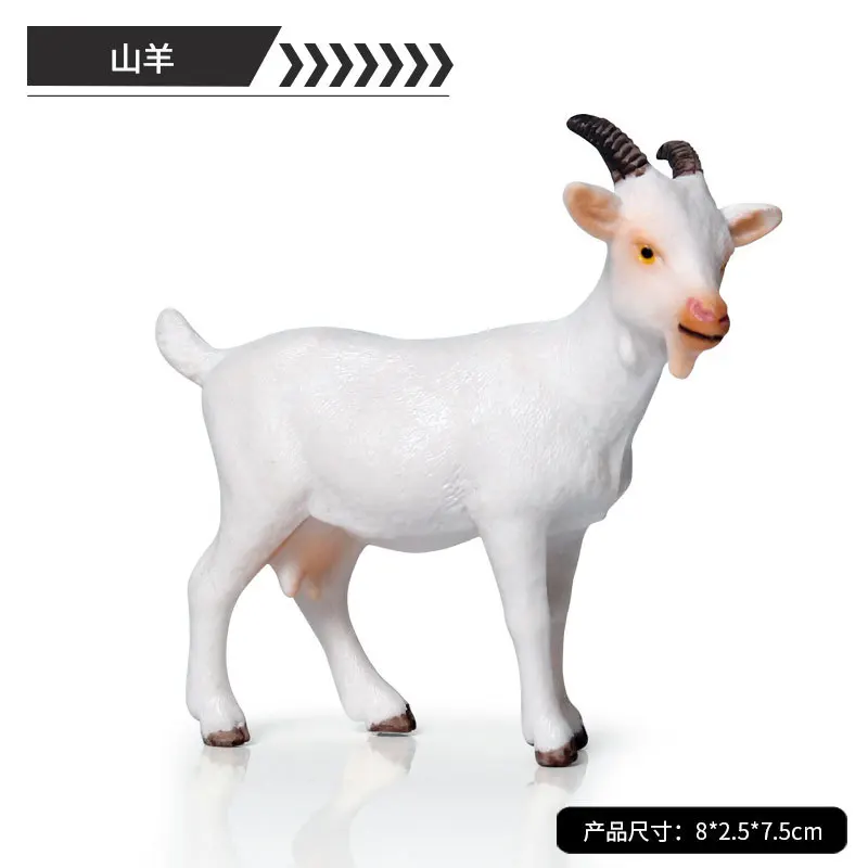 8*2.5*7.5CM Children Simulation Solid Static Model Wild Animal World White Goat Ranch Poultry Toy Hand-made Decoration