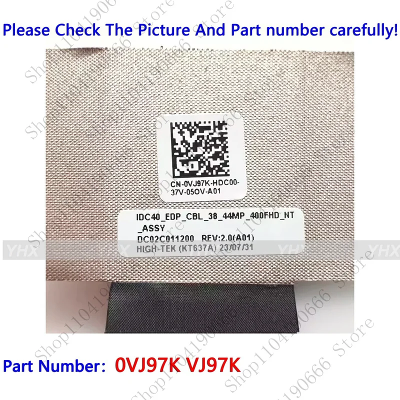 bd جديد لـ DELL Latitude 7440 E7440 FHD خط كابل IDC40 EDP LVDS غير اللمس 0VJ97K.