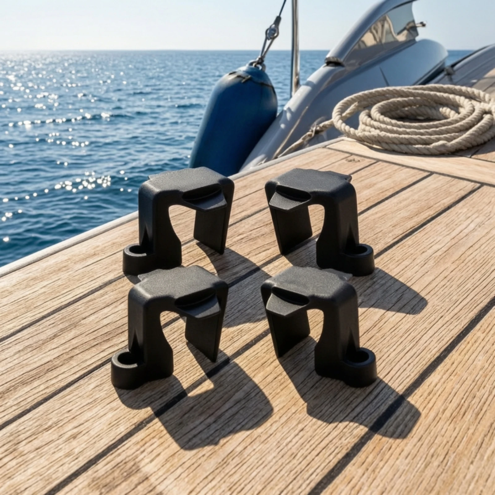4 Pieces Boat Bumper Clip Easy Bumper Clip Hardware Slimline Matte for Yacht Owners, Boats, Docking