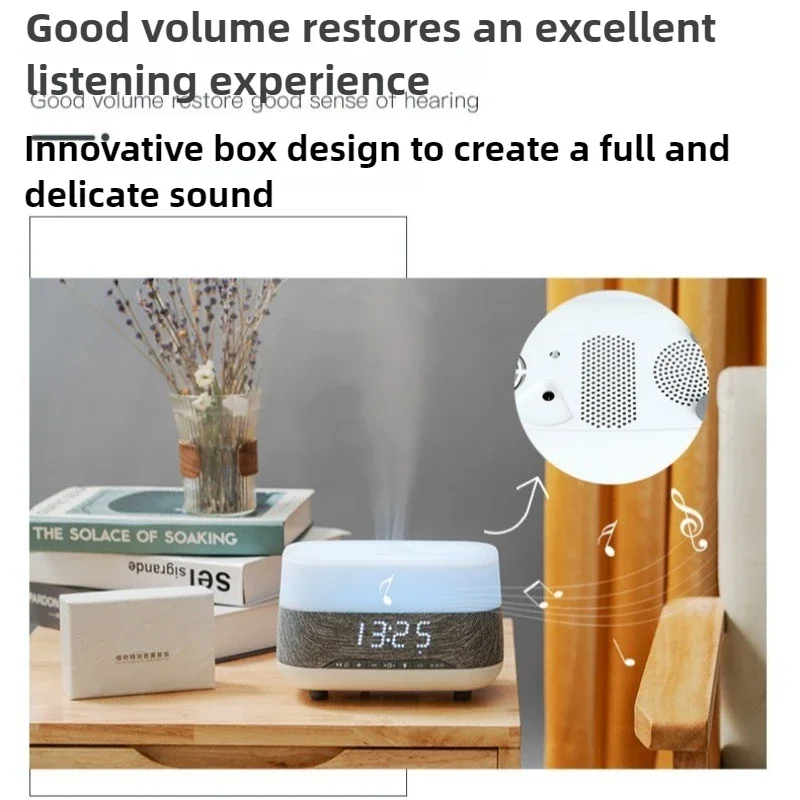 Multifunctional Bluetooth Audio Humidifier with Colorful Ambient Lights Home Bedroom Clock Essential Oil Aromatherapy Humidifier
