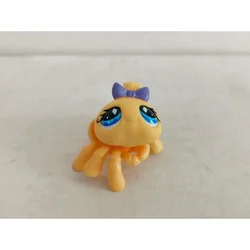 LPS Figure Yellow Spider Purple Bow #593 Littlest Pet Shop toy