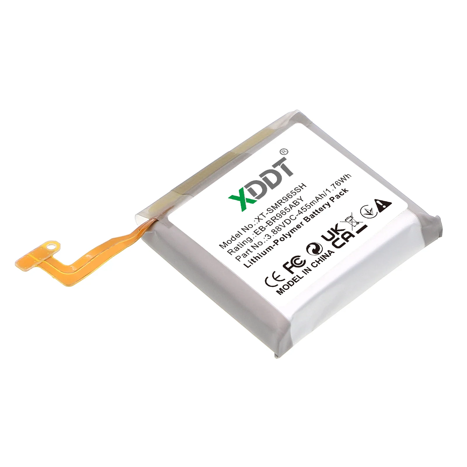 Smartwatch 455mAh/1.76Wh Battery For Samsung EB-BR965ABY,GH43-05162A,SM-R960,SM-R965,Galaxy Watch 6 Classic 47mm,Li-Polymer