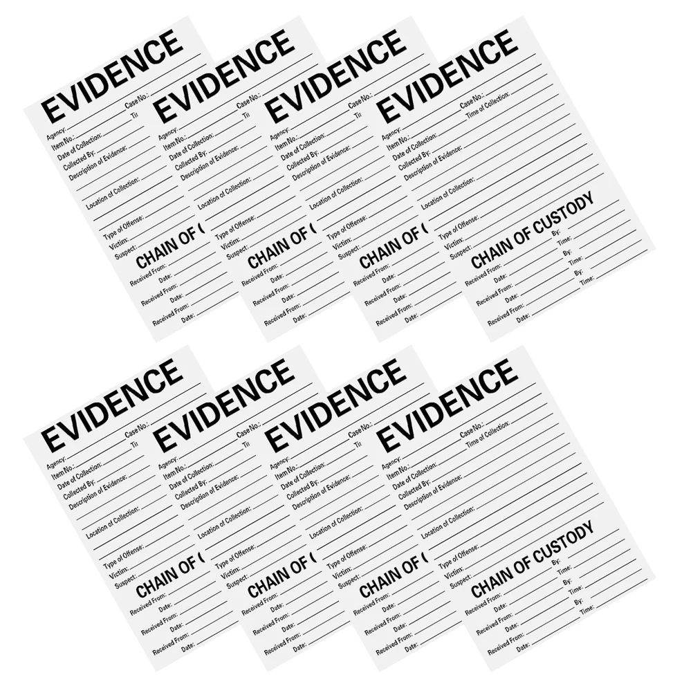 8 Pcs Evidence Stickers Removable Decals Label Labels for Theme Birthday Party Copper Plate Collection