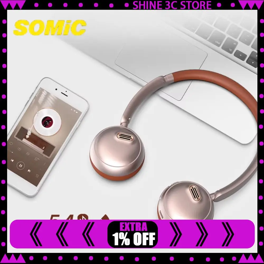 

Somic F1 Wireless Earphones Active Noise Cancelling 30db Gamer Headset Bluetooth5.4 Dynamic Headphone Custom Pc Accessory Gift