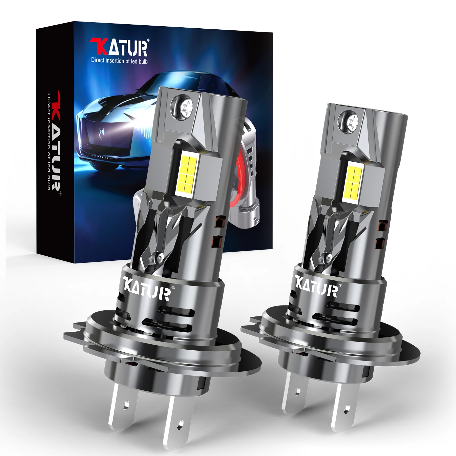 Katur 2x H7 Car Led Bulbs Auto Headlight with Fan 20000Lm 100W Powerful For Seat Arona 2017~2023 6l 6j Leon 5f Mk2 Mk3 Mk1 1p