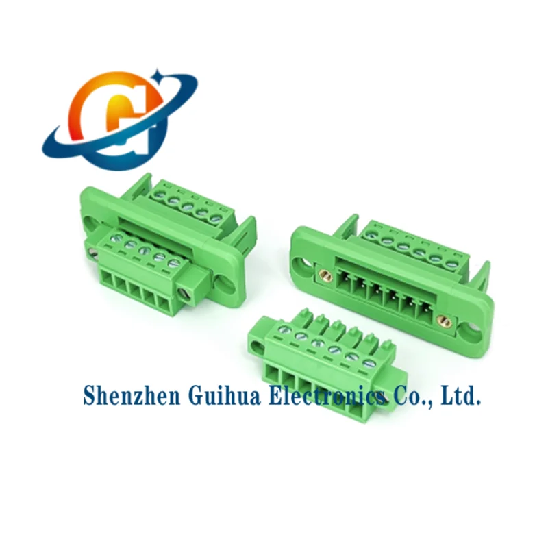 5pcs 2EDGWC3.81mm wall fixed panel chassis wiring terminal plug and unplug male and female docking plug socket 3-piece set