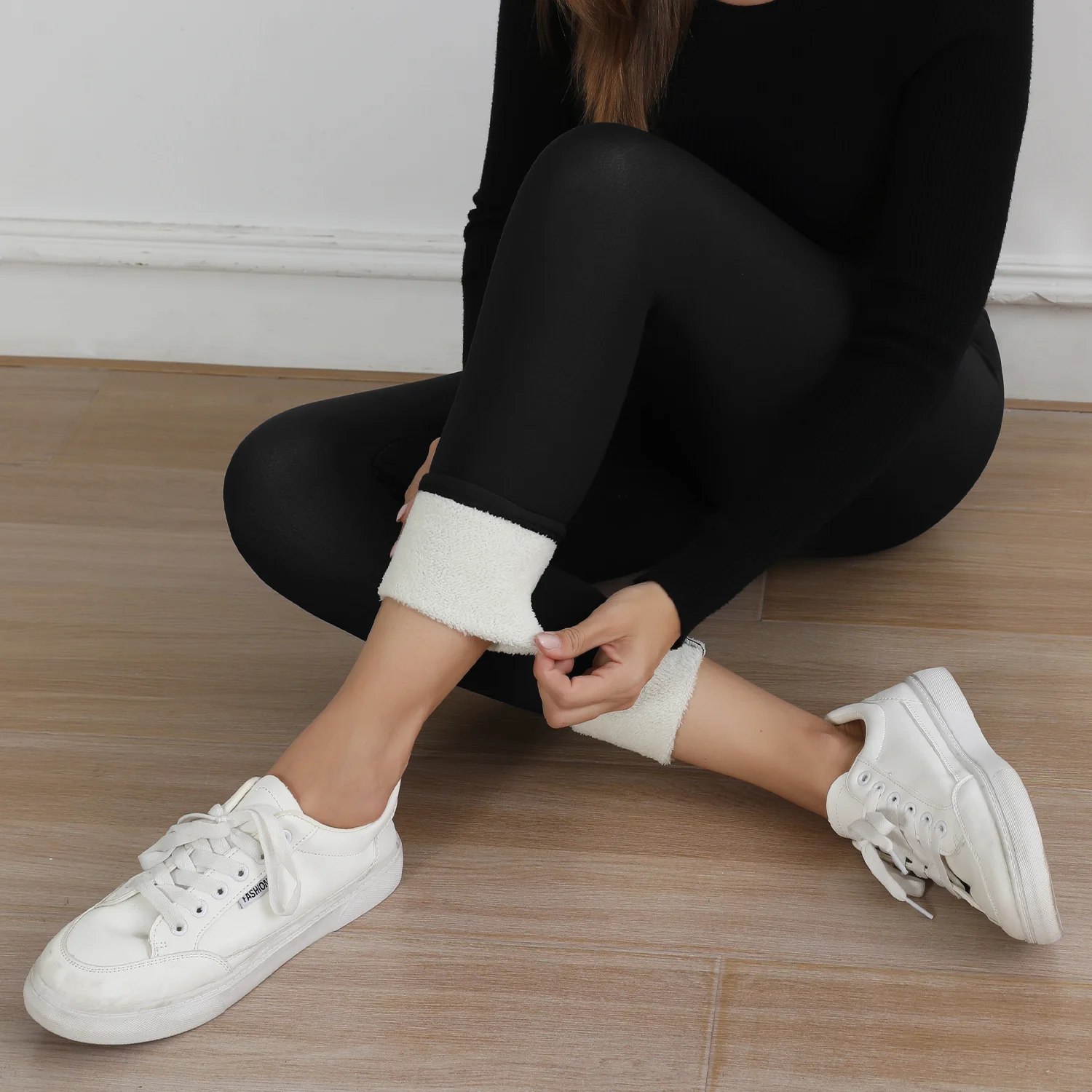 الخريف الشتاء الدافئة الصوف النساء طماق من الإناث نحيل المخملية عالية الخصر منع طماق الباردة الحرارية سراويل تقليدية #5