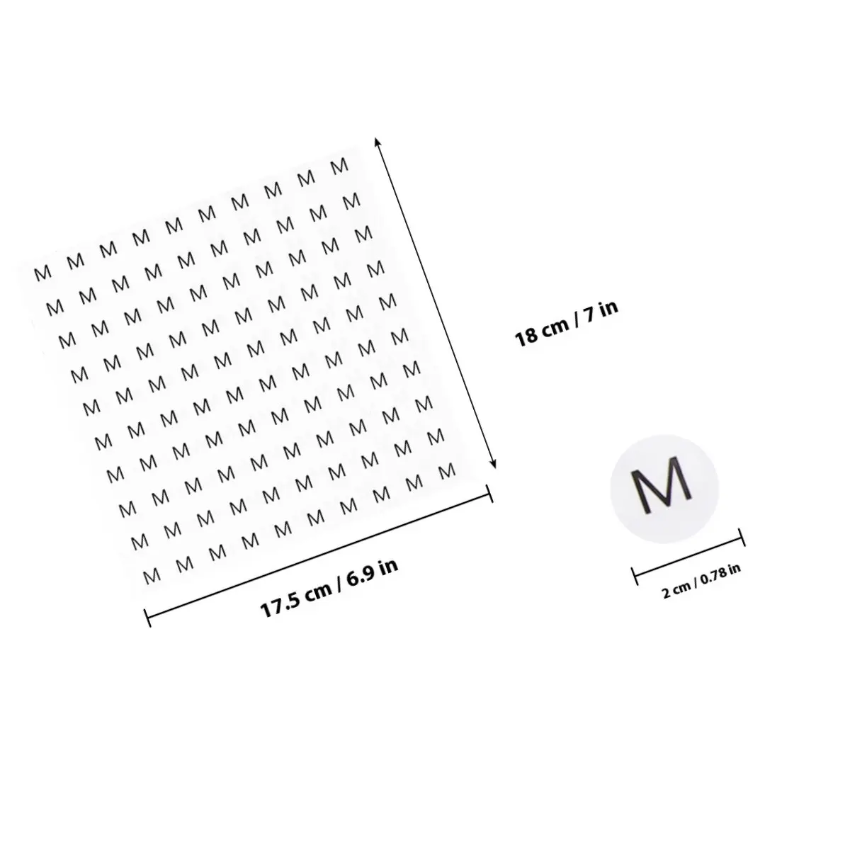1000Pcs Premium Plastic Clothing Size Labels S M L Black Text White Background for Garment Shoe Hat Barcode Address