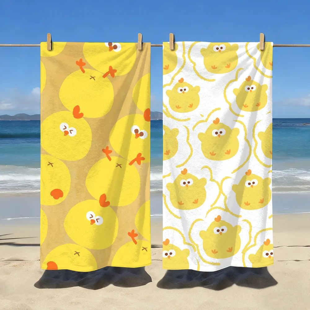 Cartoon Dun D-Dun C-Chicken Towel Soft Pool Gift For Travel Gym Shower Camping Quick Dry Sports Large Beach Towels