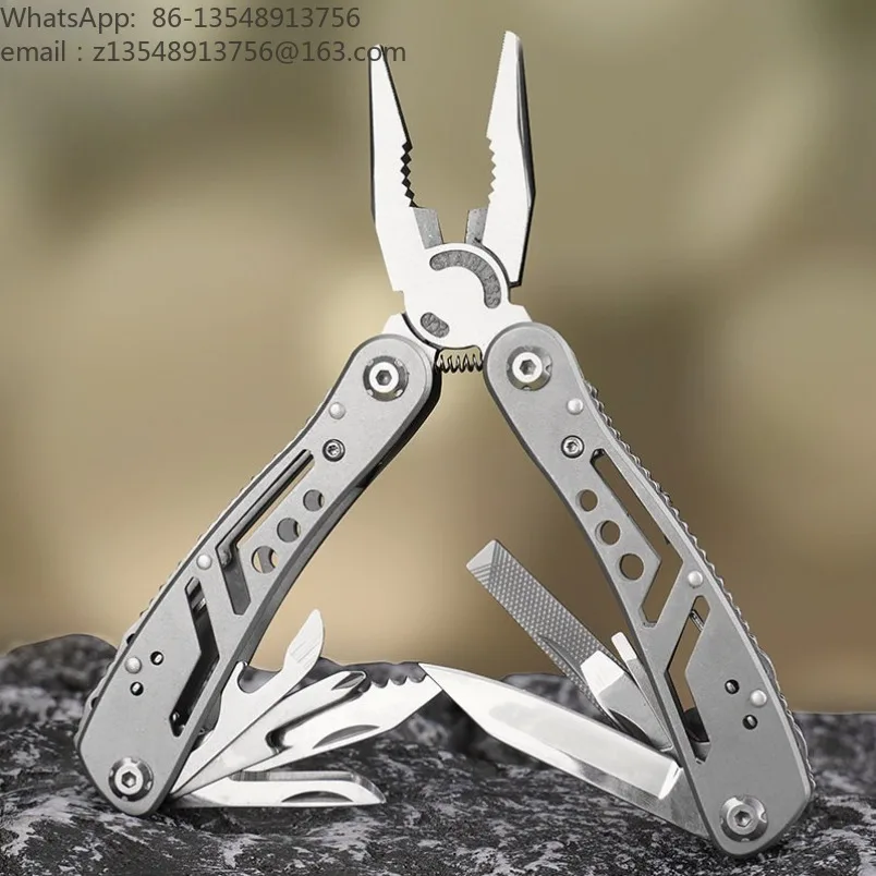 Outdoor stainless steel folding multi-function knife pliers, portable field emergency multi-purpose pliers