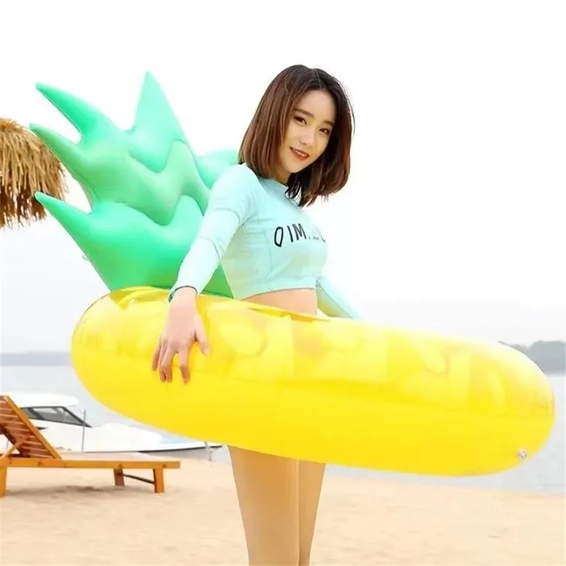Jouet gonflable ananas 120cm, style fruit, anneau de natation, extérieur, été, plage, piscine, cercle flotteur, jouet aquatique gonflable