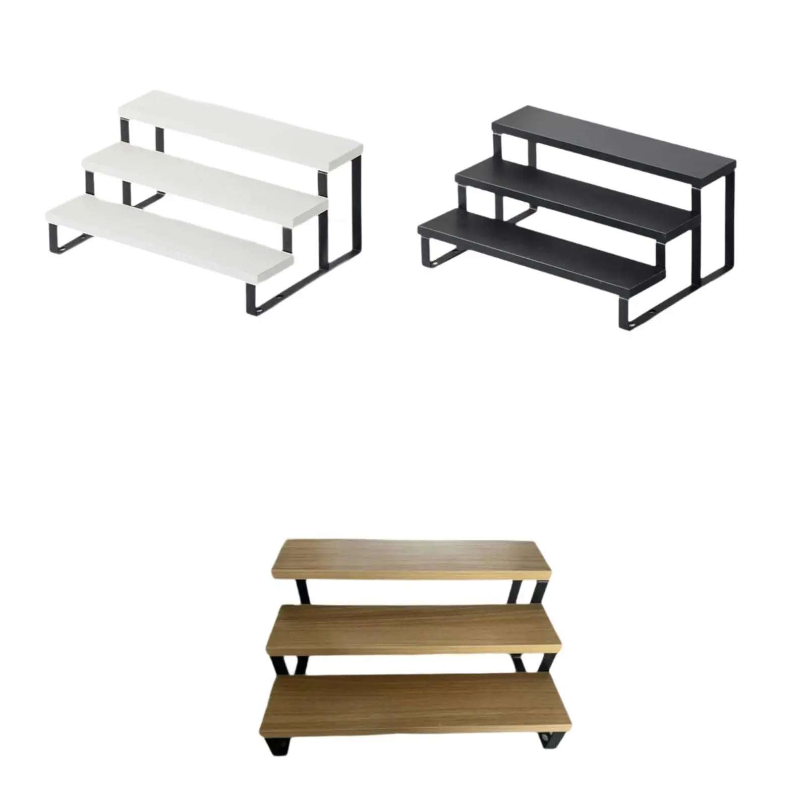 

Wood Display Stand Riser Dolls Storage Shelf for Bedroom Corner Office