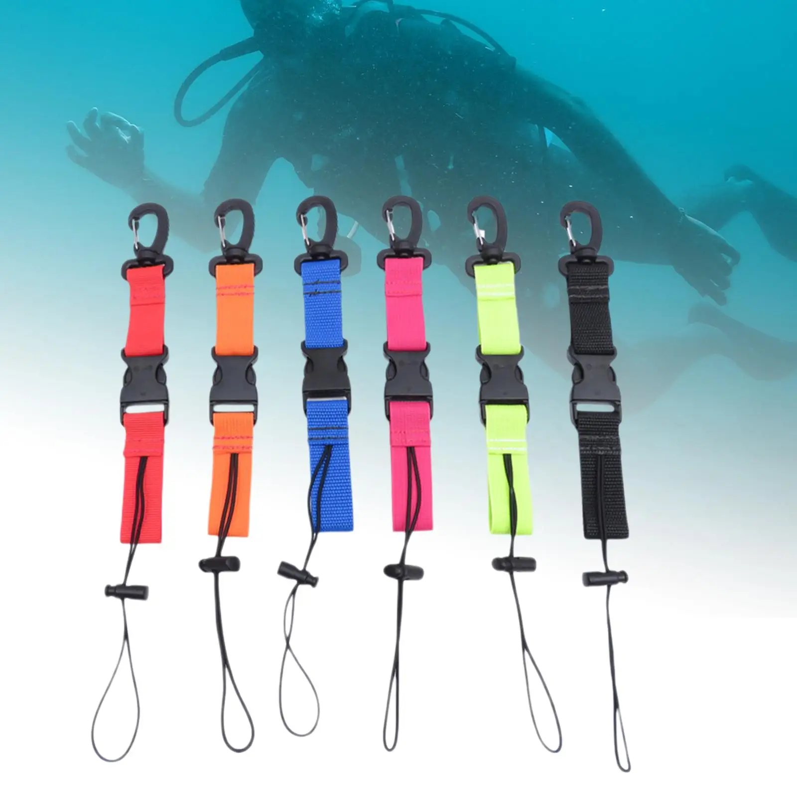 

Heavy Duty Scuba Diving Lanyard with Clip, Buckle, Durable Webbing for Cameras/Lights/Tools/Rods/Paddles