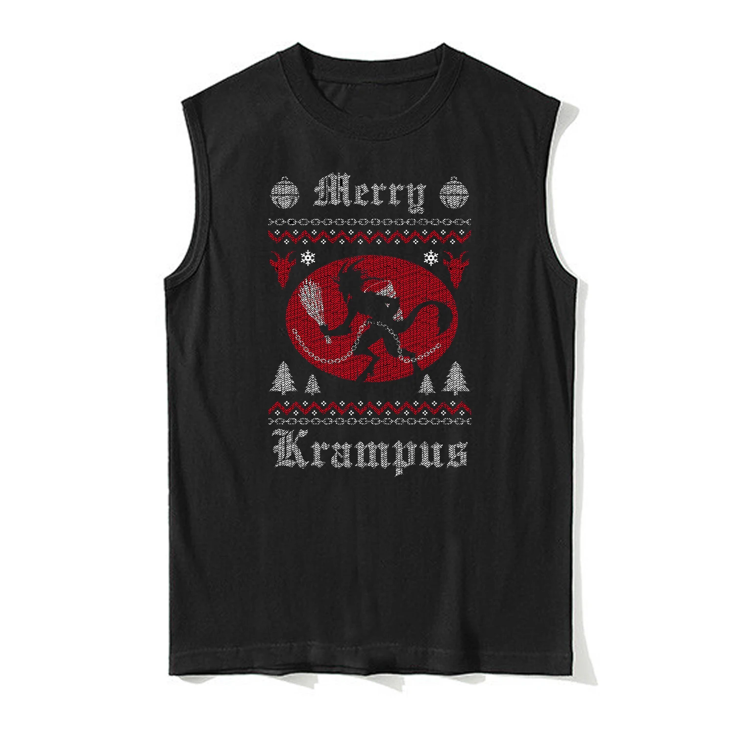Merry Krampus Horror Evil Ugly Christmas Sweater Xmas Gift Tank Top New 100% Cotton O-Neck Casual Mens Vest Sleeveless Tee Shirt