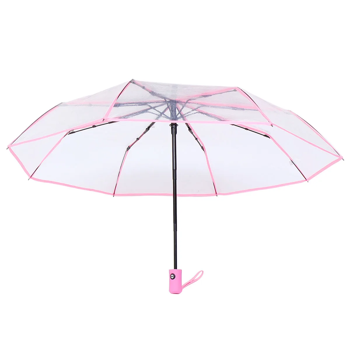 

1pc Clear Triple Folding Umbrella Waterproof Automatic Portable Travel Rain Gear For Outdoor Use Lightweight Compact Design