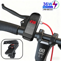 PD+QC3.0 Motorcycle Phone Charger Handlebar Dual USB Socket Waterproof 12V Power Supply Adapter with Voltmeter Motor Accessory