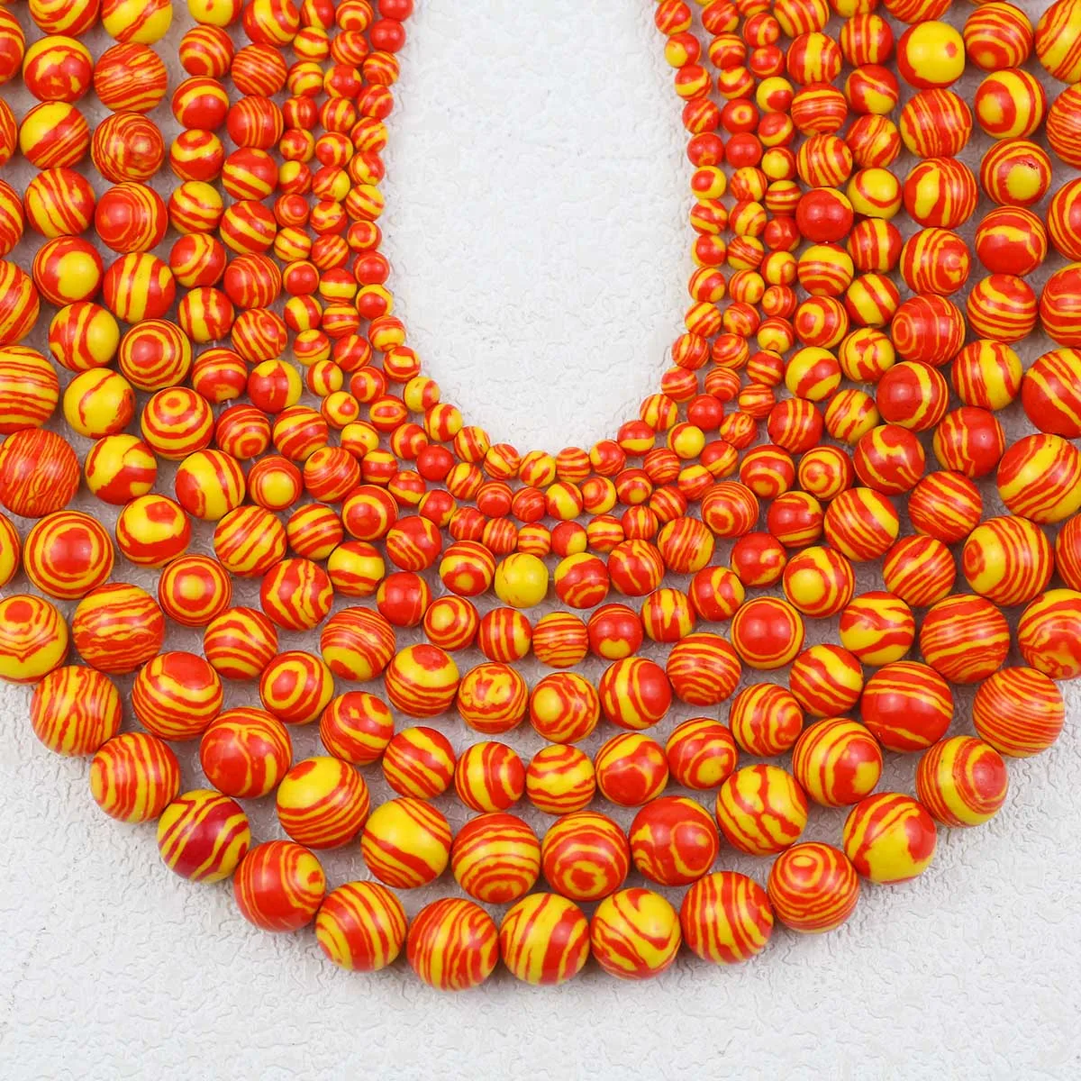 Orange Malachit Perlen 4/6/8/10mm Synthese Türkis Stein Runde Lose Spacer Perlen für Schmuck Machen DIY Armbänder Halsketten