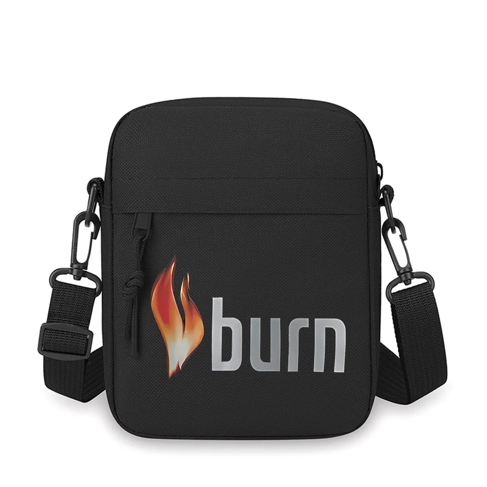 Flame symbol burn word design modern Men Crossbody Bag Single Shoulder Women Cartoon Anime Film Printing Design Unisex