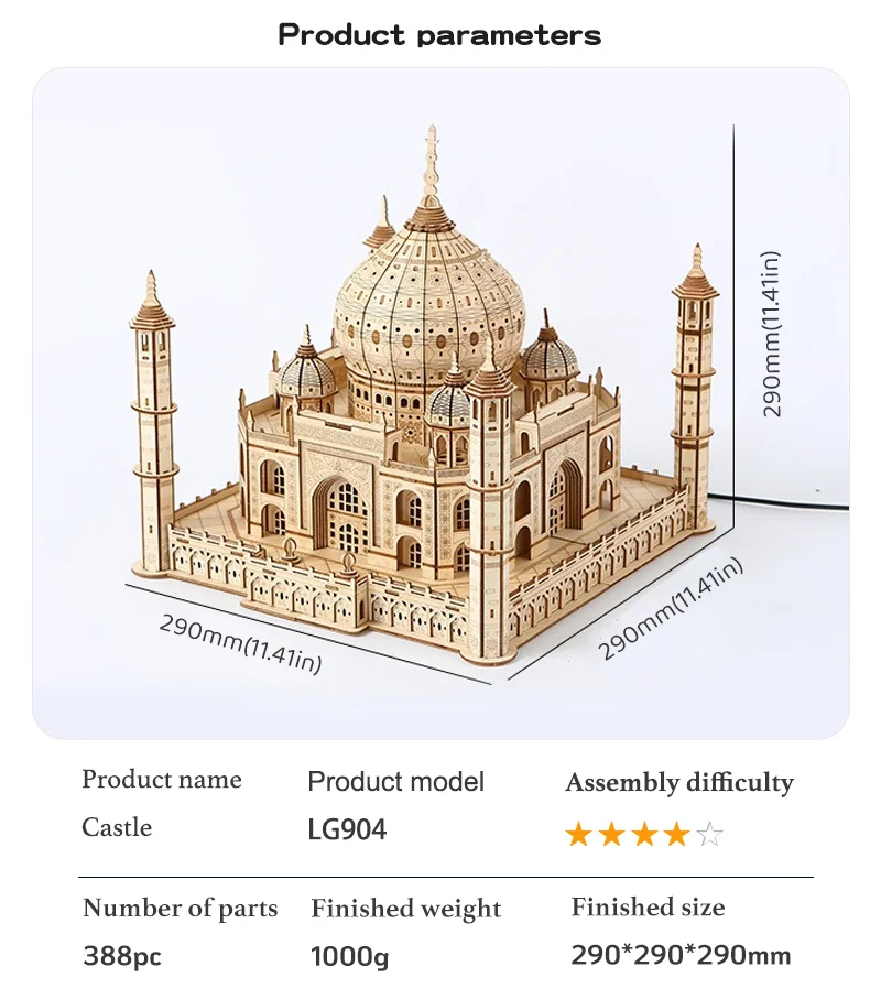 Ein 3D-Simulationsschloss-Puzzle-Modellornament