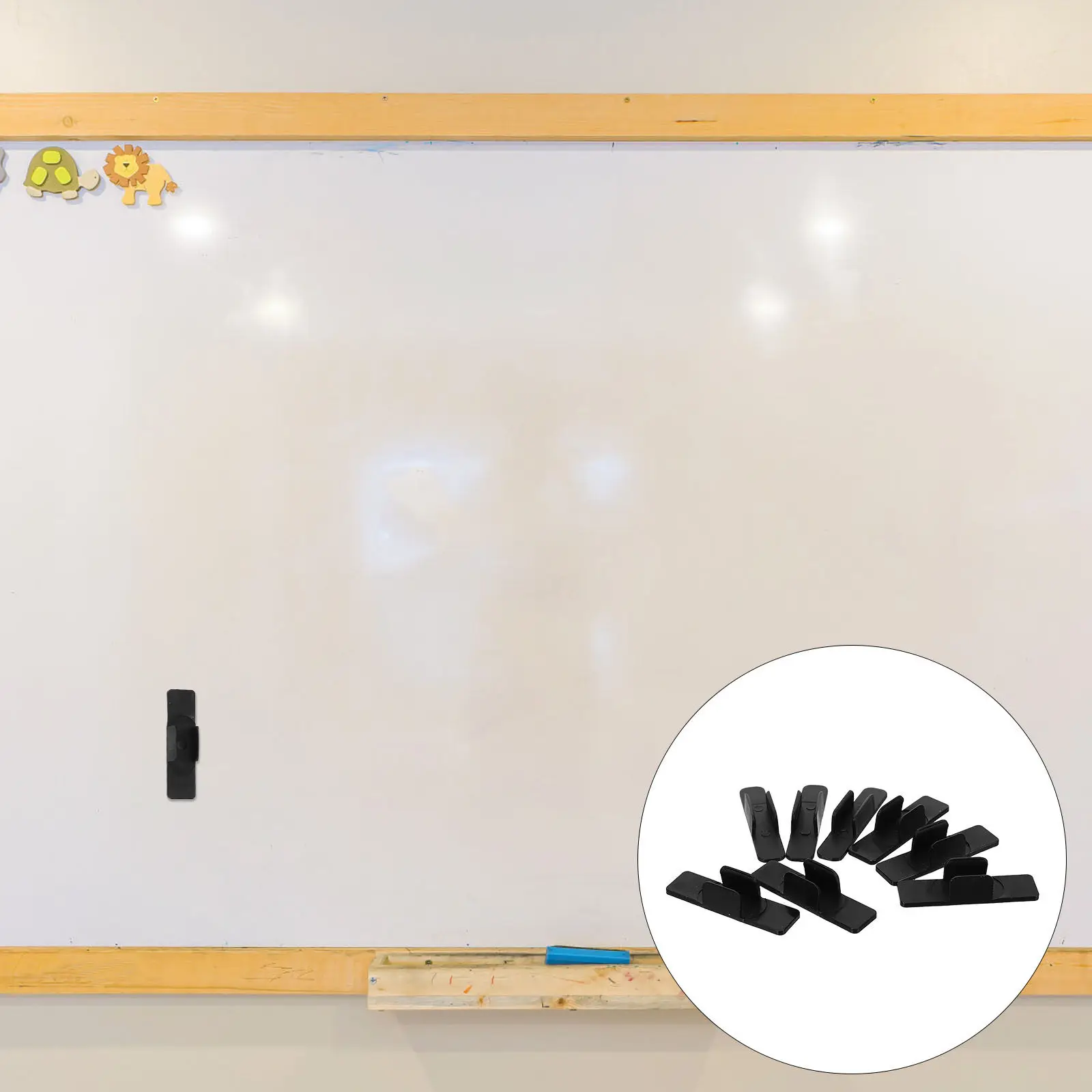 24Pcs Adhesive Pen Holder Black Pencil Clip for Clipboard Marker Organizer Wall Mount Classroom Desk Office Writing Tool Storage