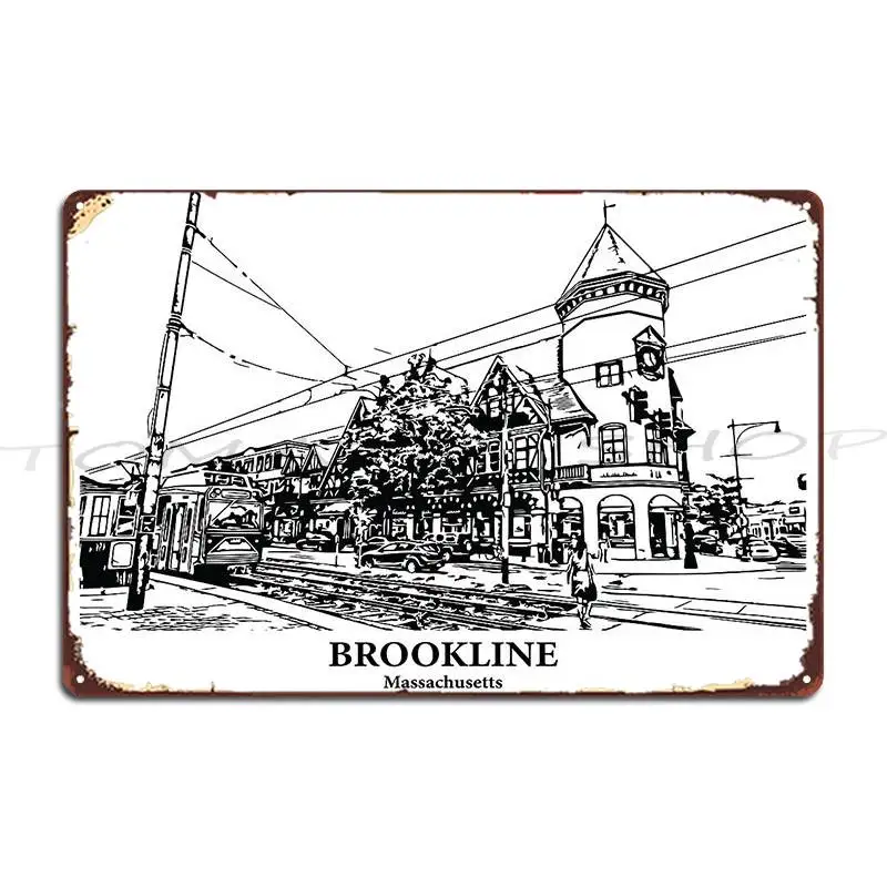 Brookline - Massachusetts Metal Plaque Poster Garage Pub Club Printing Tin Sign Poster
