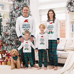 PatPat Christmas Family Matching Santa's Favorite ELF Plaid Pants Pajamas Sets