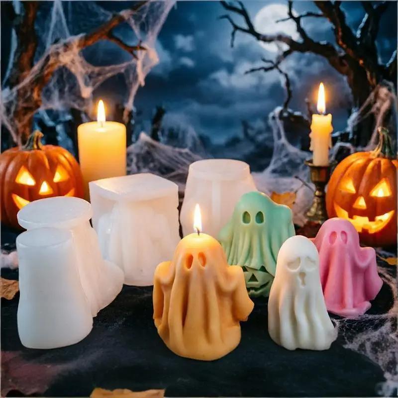 Halloween DIY Kürbis-Geist-Silikonform Antihaftbeschichtet für Duftkerzen, Gips, Harz-Ornamente, Heimparty-Geschenke – Detail 2