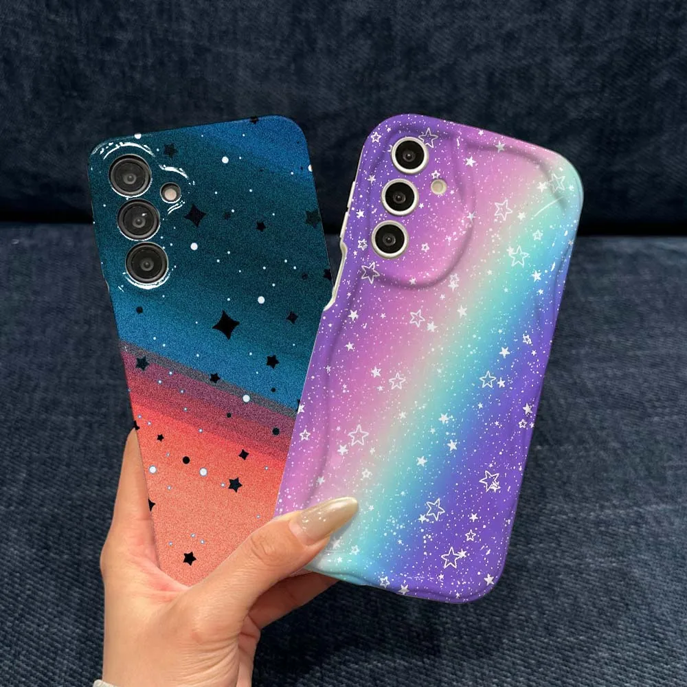 Starry Rainbow Sky Cover For Samsung Galaxy A73 A55 A26 A24 A06 A05 Feilin Phone Case Wave Oil Phone Case