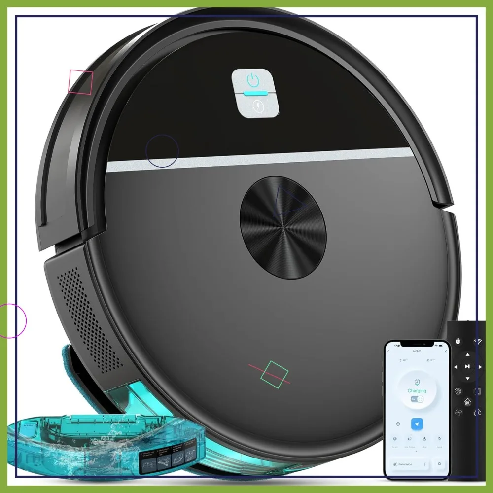 3500Pa Robot Vacuum & Mop Combo, Wi-Fi/App/Remote, 2-in-1 Mopping, for Pet Hair, Hard Floors