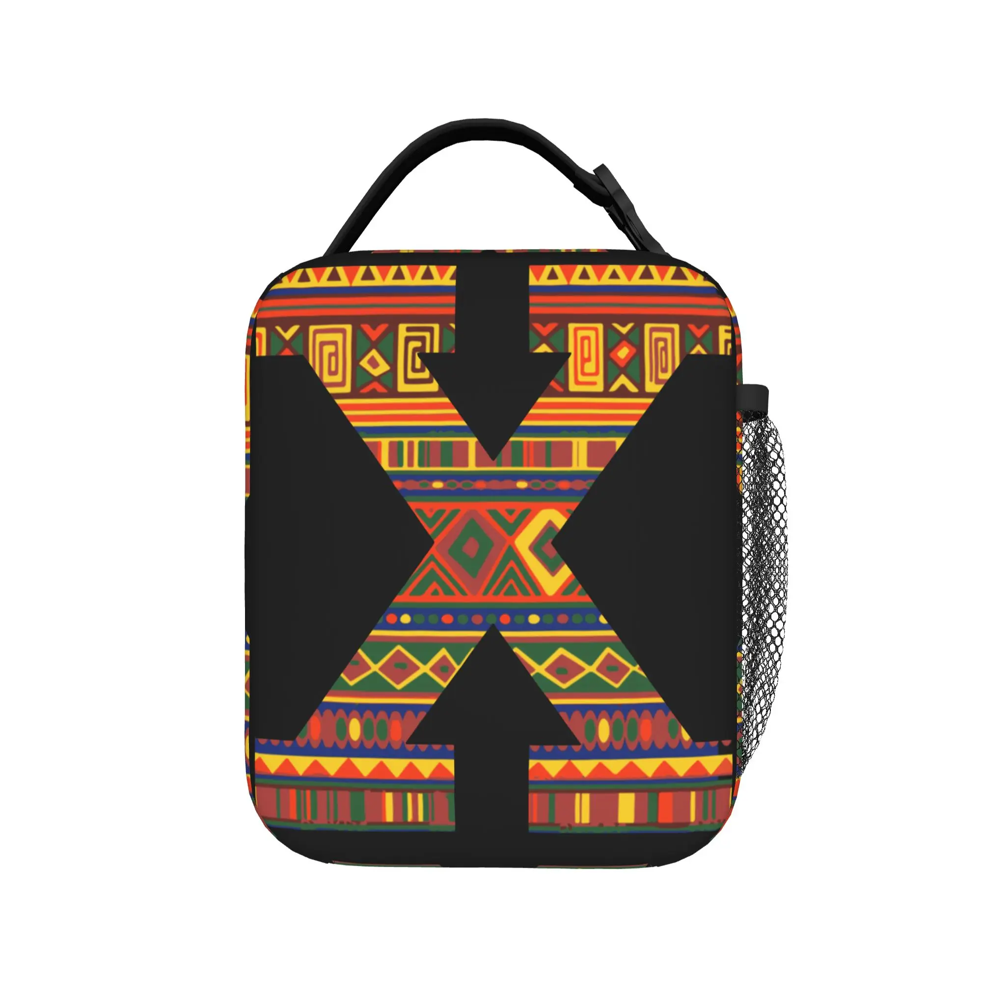 Malcolm X Black History Month African Print Insulated Lunch Bag Leakproof Black Rights Meal Container Cooler Bag Tote Lunch Box