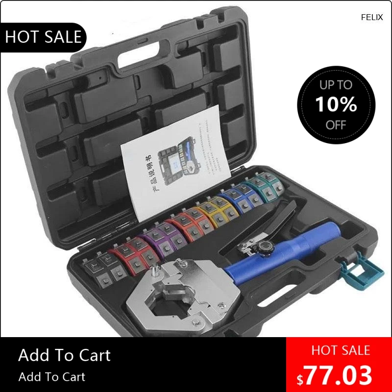 

1946 Useful 8T Manual Hydraulic Air Conditioning Pipe Crimping Tool Automobile A/C System Hose Repair Machine for 19