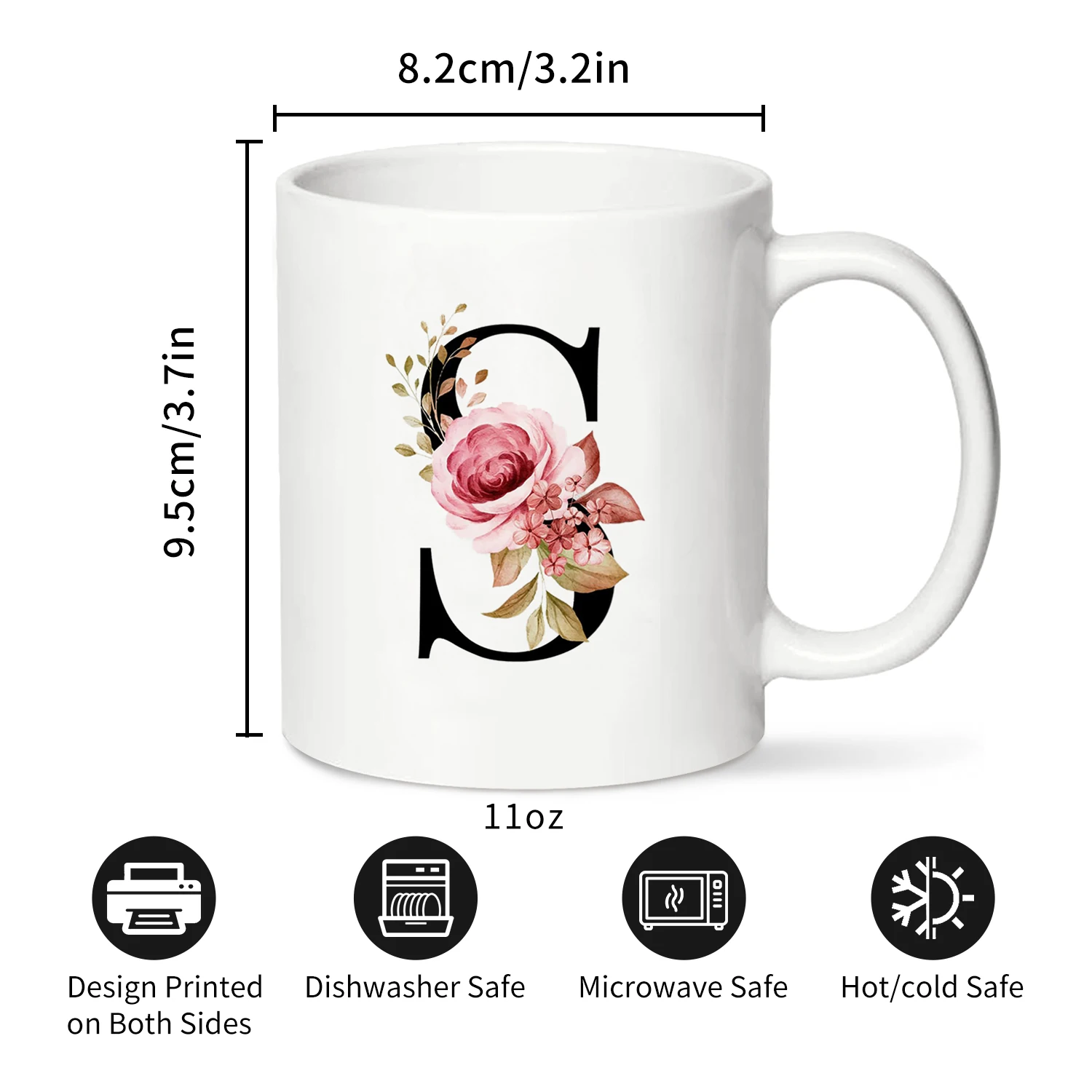 1PC,Monogrammed Gifts for Women, Monogram A-Z Initial Coffee Mugs for Office and Home, Aesthetic Stuff, Initial Iced Coffee Cup,