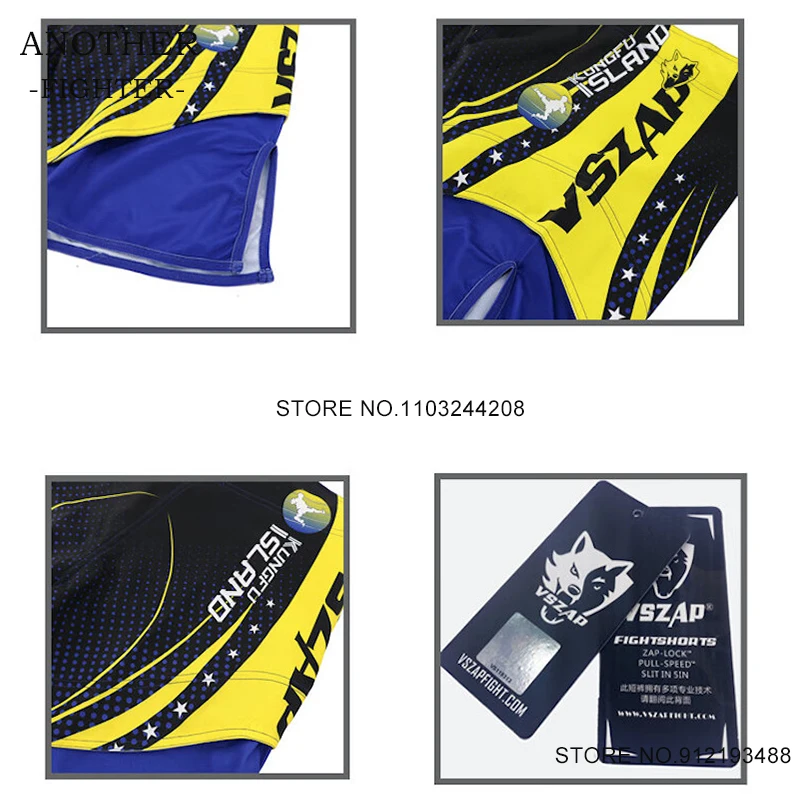 سراويل MMA للرجال Vszap Fighter BJJ Jiujitsu سراويل رياضية للقتال في صالة الألعاب الرياضية فنون الدفاع عن النفس كيك بوكسينغ سراويل الملاكمة التايلاندية #4