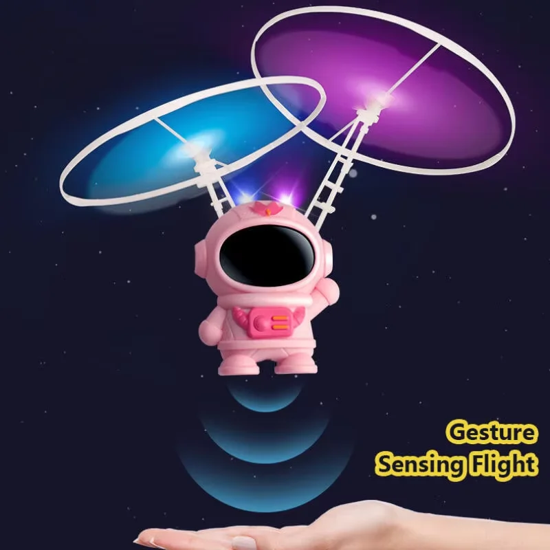 Induction Flying Robot Machine Astronaut Whirling Luminescent Toy UFO Dron Outdoor Game Kids Toys For Boys Girls Birthday Gifts