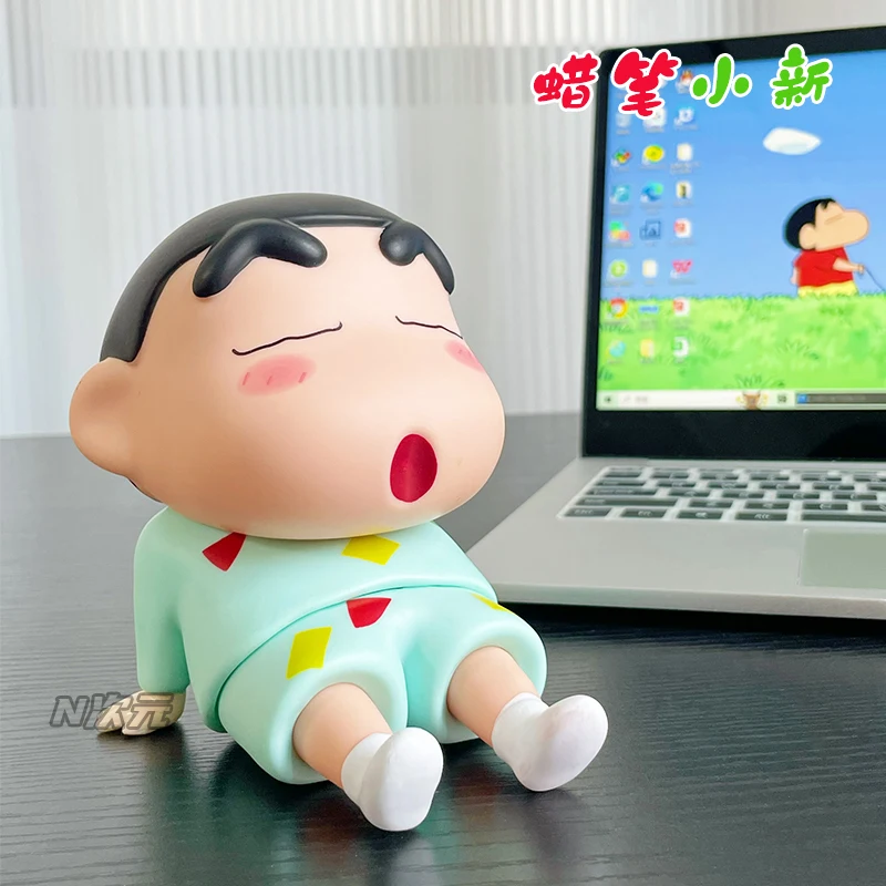 Crayon Shin Chan Mobile Phone Holder Cute Anime Desktop Ornament Figure Cute Doll Anime Trendy Gift Mobile Phone Holder