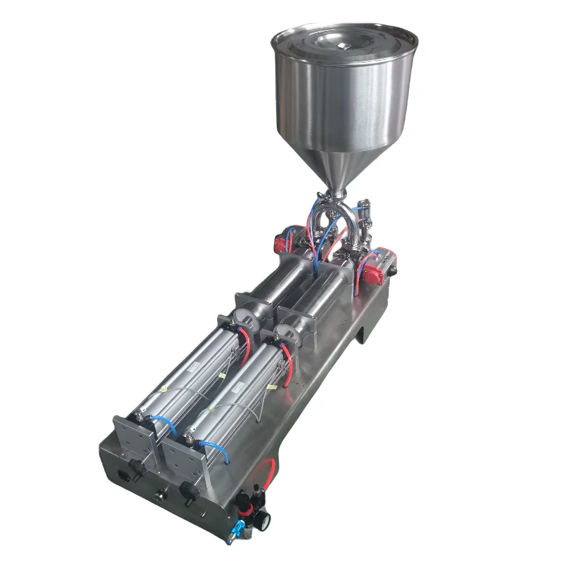 Double head Paste Filling Machine Pnuematic Piston Filler 300-4000ML each fIller work indepently for cream SS304 high accurate