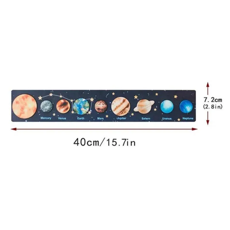 Kids Solar System Tray Jigsaw Puzzles Wooden Toys Montessori Space Planets Games Sun Earth Science Educational Gift