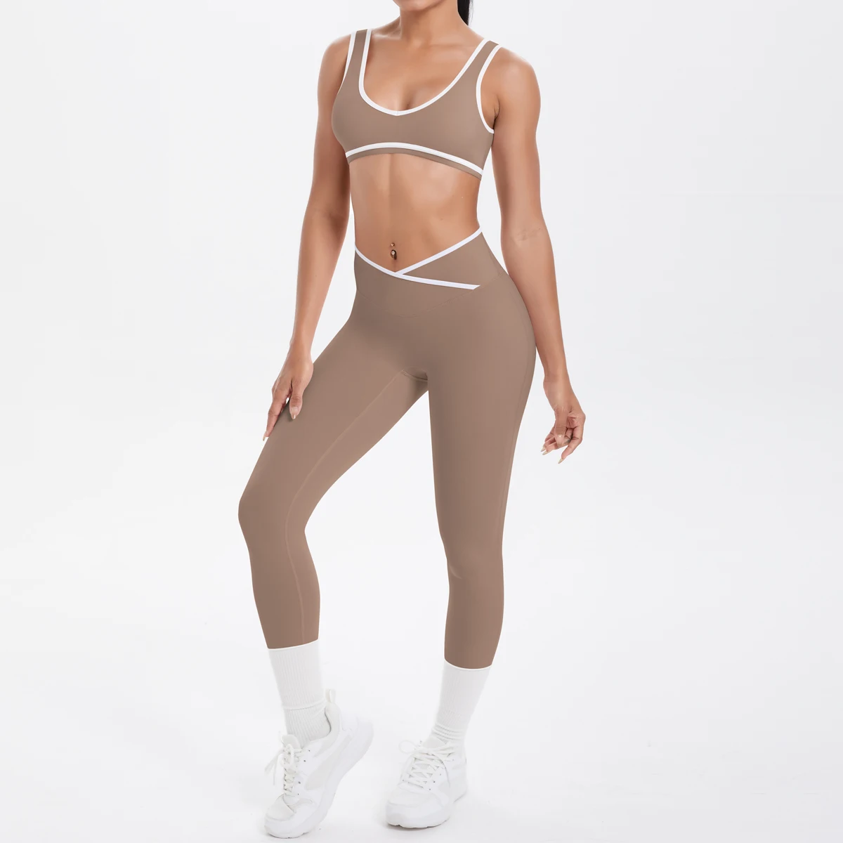 Damen-Sport-BH, Yoga-Hosen-Set, schnell trocknende Leggings, Fitness, Sport, Sommer, Yoga-Top, Push-Up, hoch taillierte Yoga-Sport-Leggings – Detail 28