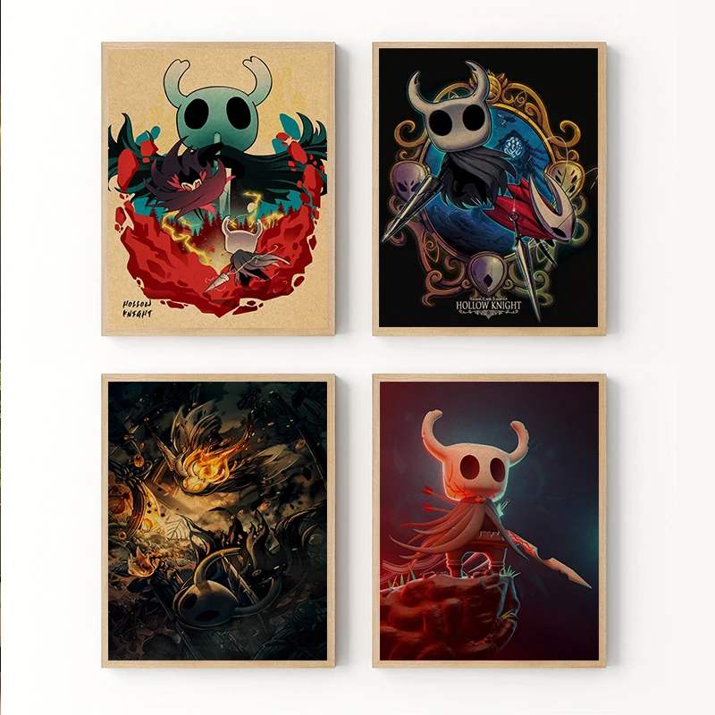 Video Game Hollow Knight Cartoon Action Adventure Game Posters Canvas Paintings Print Wall Art Pictures Living Room Home Decor