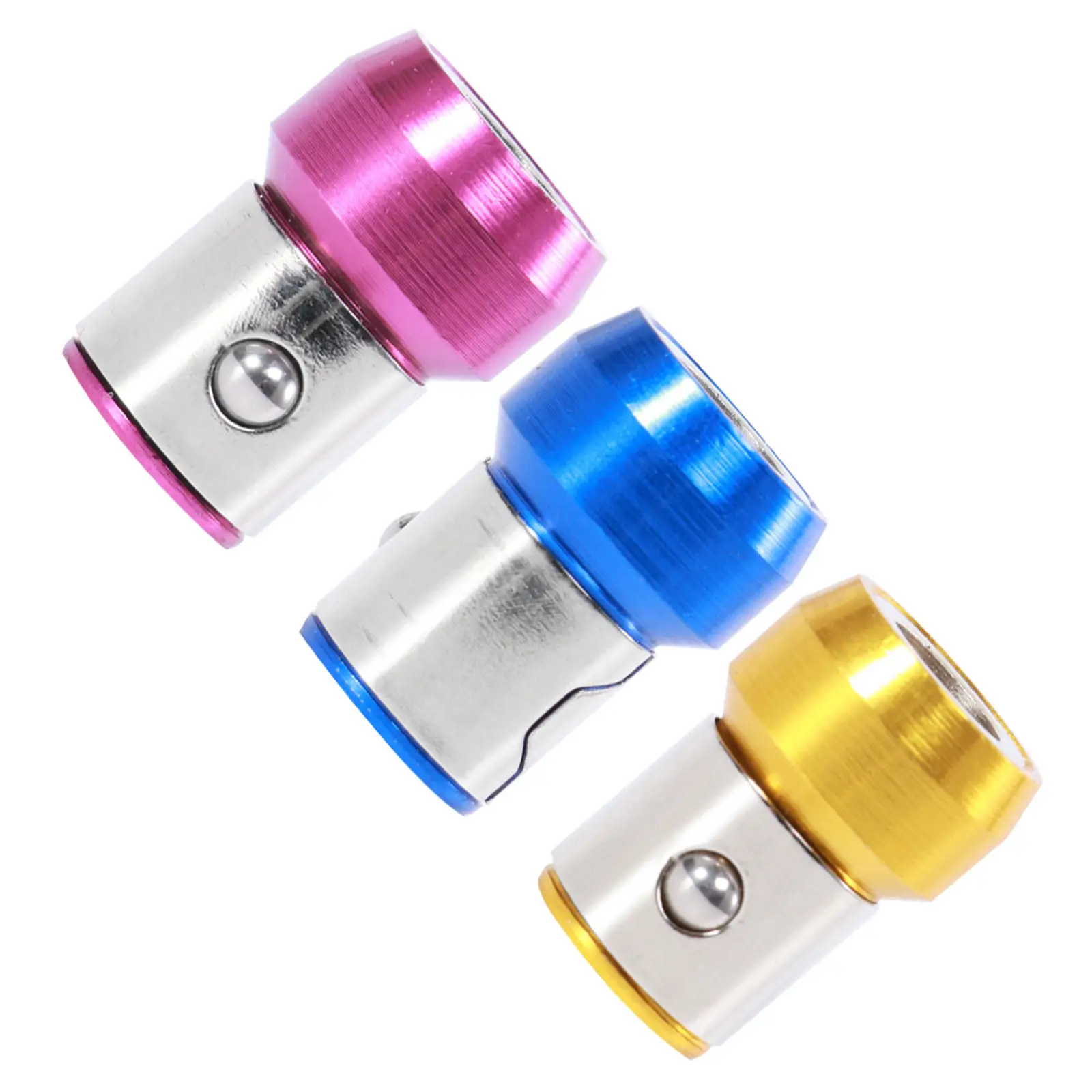 3Pcs 6.35mm Magnetic Ring Screwdriver Sleeve Premium Steel Wear Resistant Anti Abrasion Long Service Life Easy Screw Pickup
