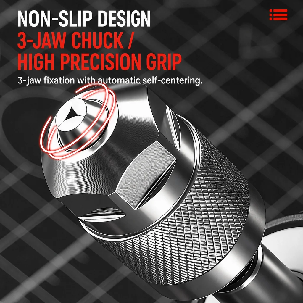 Drill Chuck Adapter Quick Change Pneumatic Drill Chuck 3-Jaw Hex Shank Chuck Professional Converter Hex Shank for Woodworking view 4