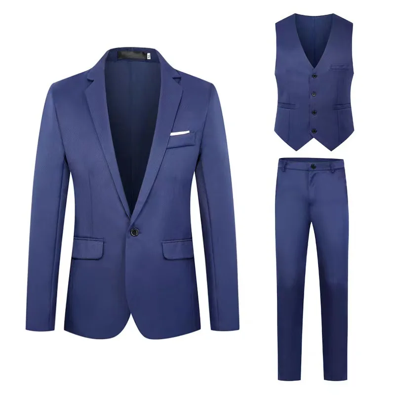 (177) Customized Large Size Men's Suit Three-piece Business Wedding Dress Suit