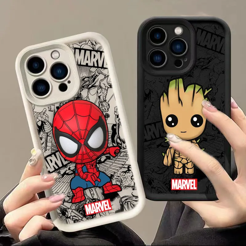 

Marvel Iron Spider Man Groot Cover Phone Case For Oneplus 11 10R 8T NORD CE 4 LITE ACE 2 3 Google PIXEL 7 8 7A 8A 9 Case Funda