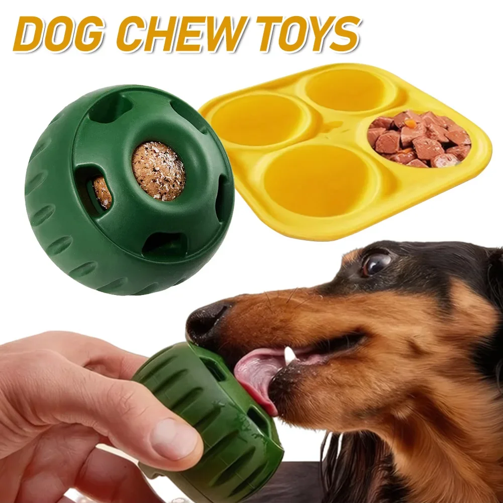 Silicone Interactive Dog Toys Keep Your Pup Distracted Refillable Dog Food Ball Refillable Food Dispenser for Aggressive Chewers