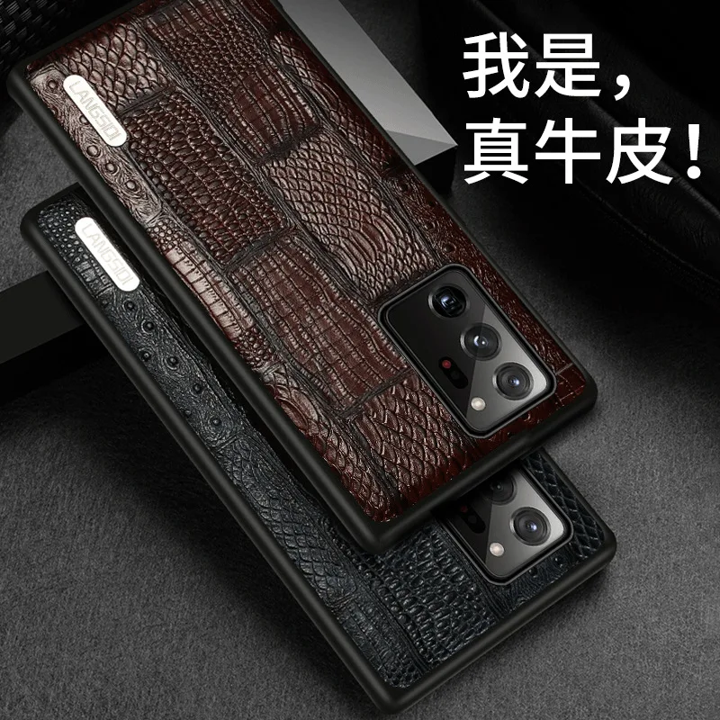 Luxury Brand Genuine Leather Retro Splice Phone Cases For Samsung Galaxy  A51 4G Cover Case