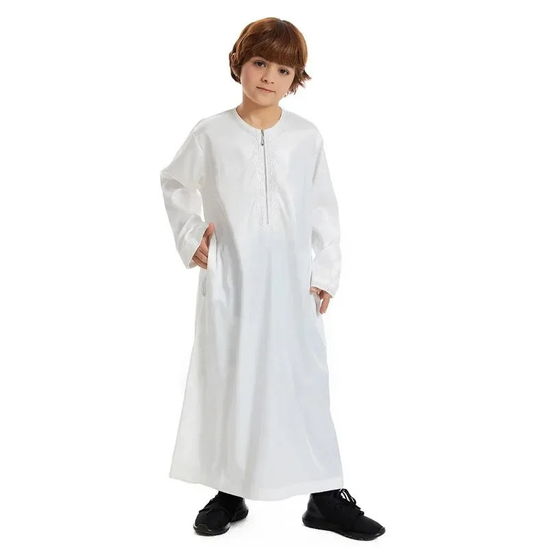 Túnica musulmana de Ramadán Eid para adolescentes, vestido árabe islámico de manga larga para niños, Jubba Thobe Abaya Dubai, ropa para niños, Turquía, Oriente Medio