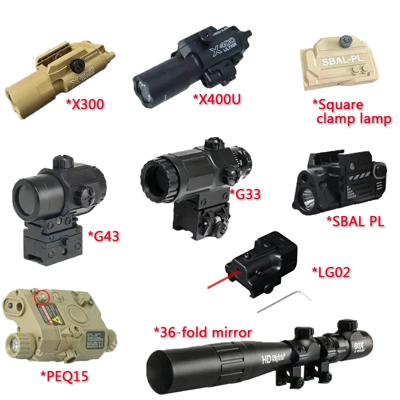 20Mm Rail Mount Tactical Accessory Set Includes Peq15 X300 X400U For Outdoor Cs Hobby Competitive Activities